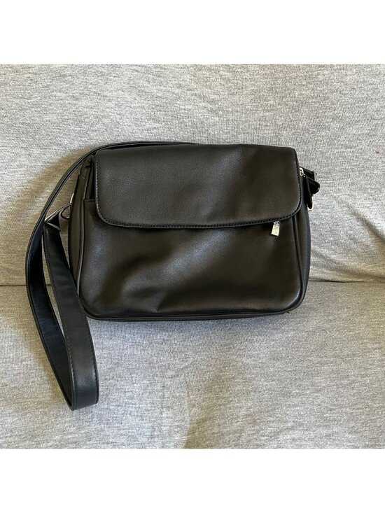 Madison Studio Handbags - Black Madison Studio Crossbody Bag With Magnetic Flap Closure & Zippered Compart